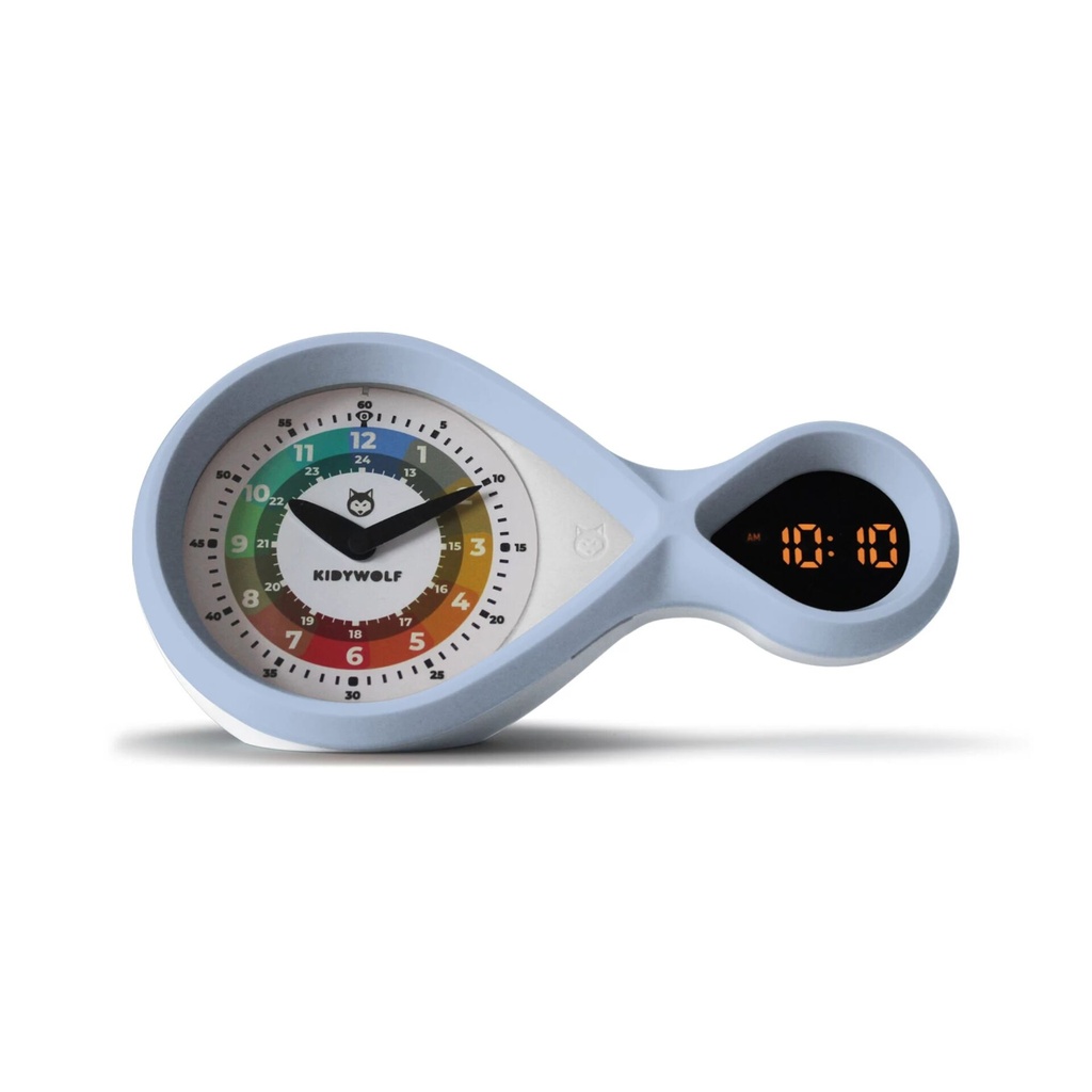 Kidywolf analog & digital Alarm Clock light blue