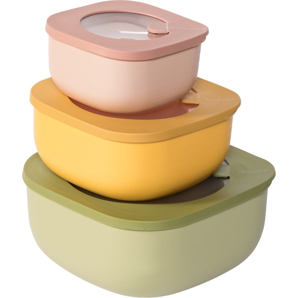 Guzzini STORE&MORE BIO set of 3 Shallow Containers Assorted col.