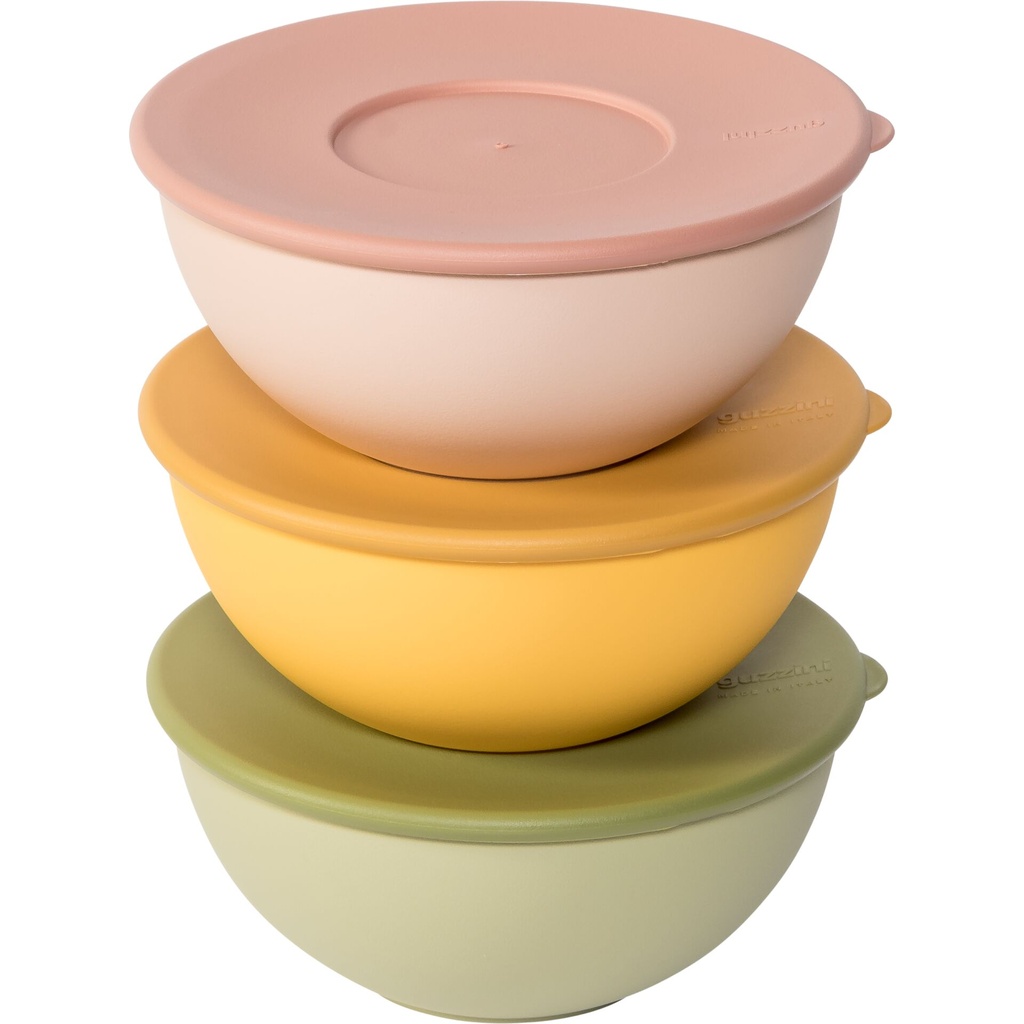 Guzzini EVERYWHERE BIO - Set 3 16cm Containers w. lid Assor.col