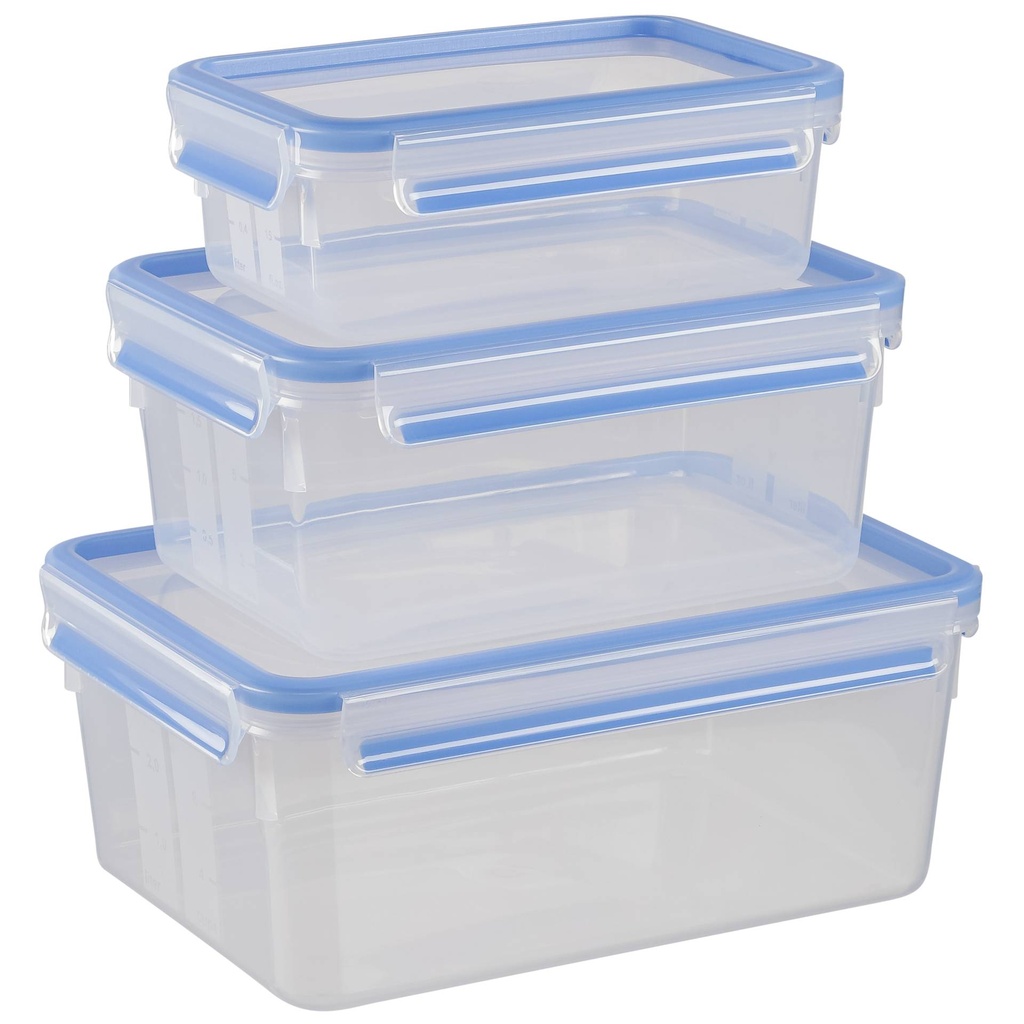 Emsa Food Clip&Close 508567 3p Set transparent/blue