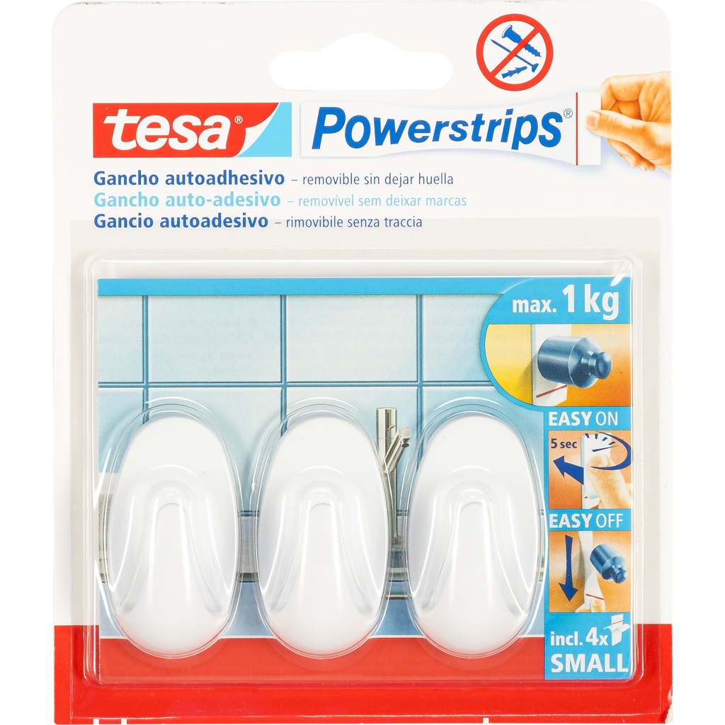 Tesa Powerstrips Hooks 57533 oval white