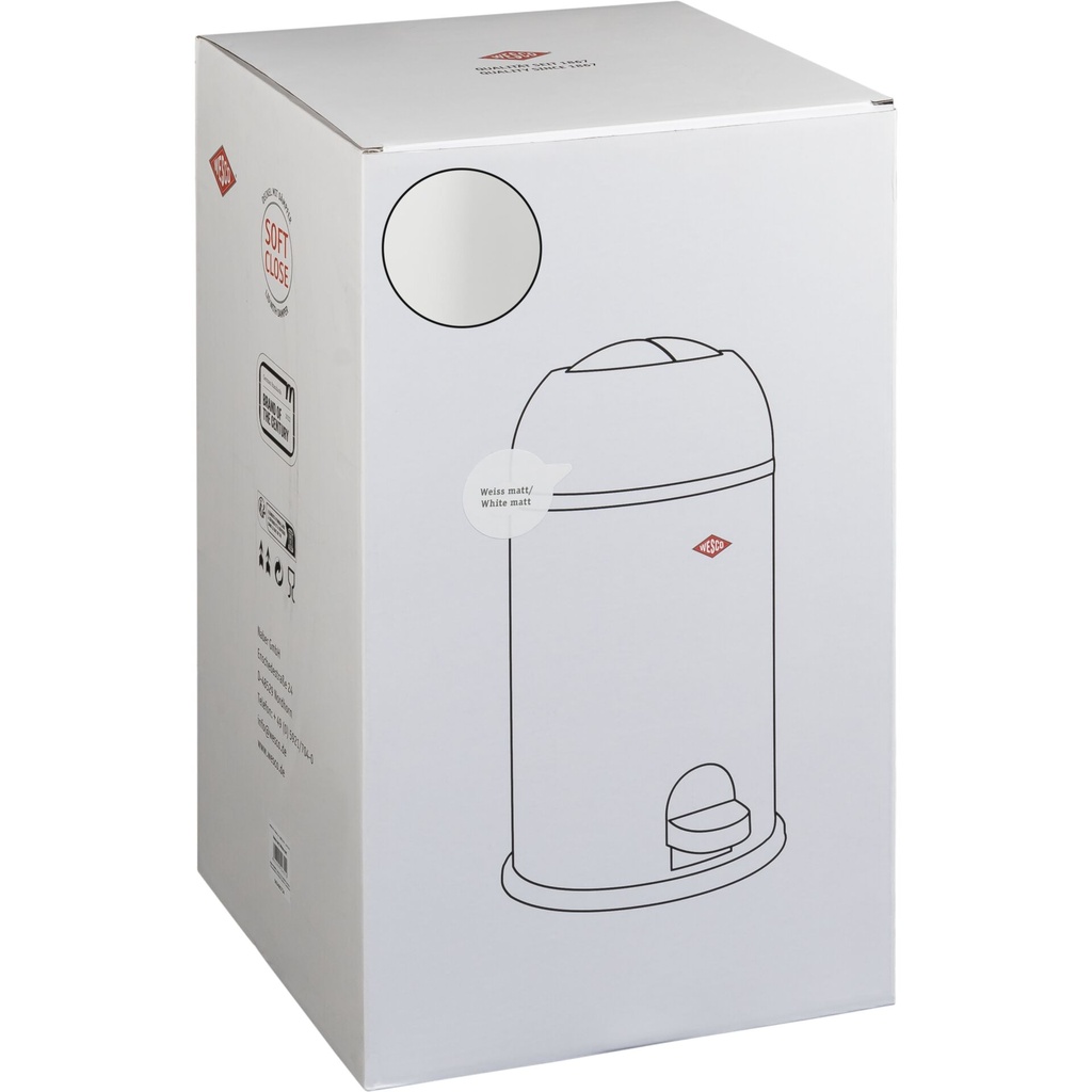 WESCO Kickmaster Junior Trash Can white matt