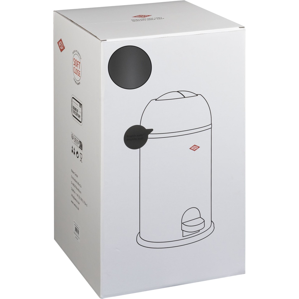 WESCO Kickmaster Junior Trash Can, graphit matt