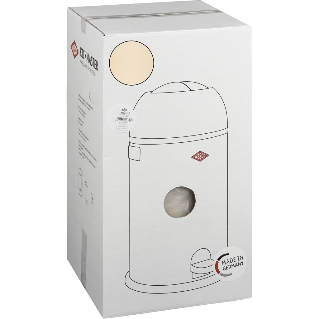 WESCO Kickmaster Soft Trash Bin almond