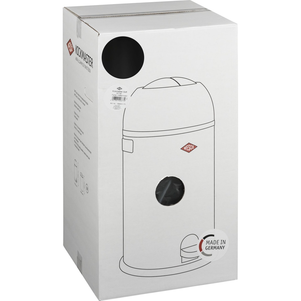 WESCO Kickmaster Soft Trash Bin black matt