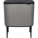 Brabantia Waste Bin Bo Touch Bin Mineral Concrete Grey, 3 x 11 L