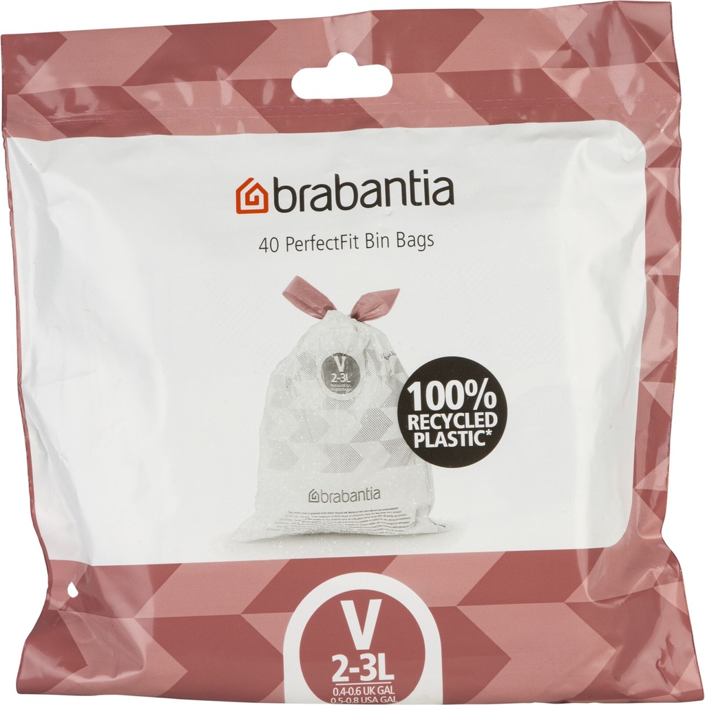 Brabantia PerfectFit Trash Bag NewIcon, Code V (3 Liter)