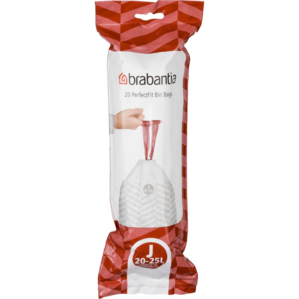 Brabantia PerfectFit Bin Liner Type J 20-25 L, 20 Bags
