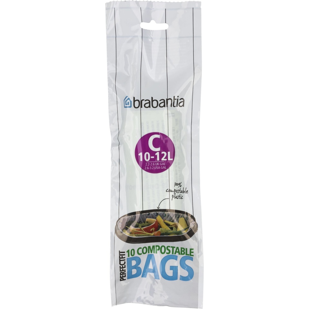 Brabantia PerfectFit Bin Liner compost. Typ C, 10-12 L, 10 bags