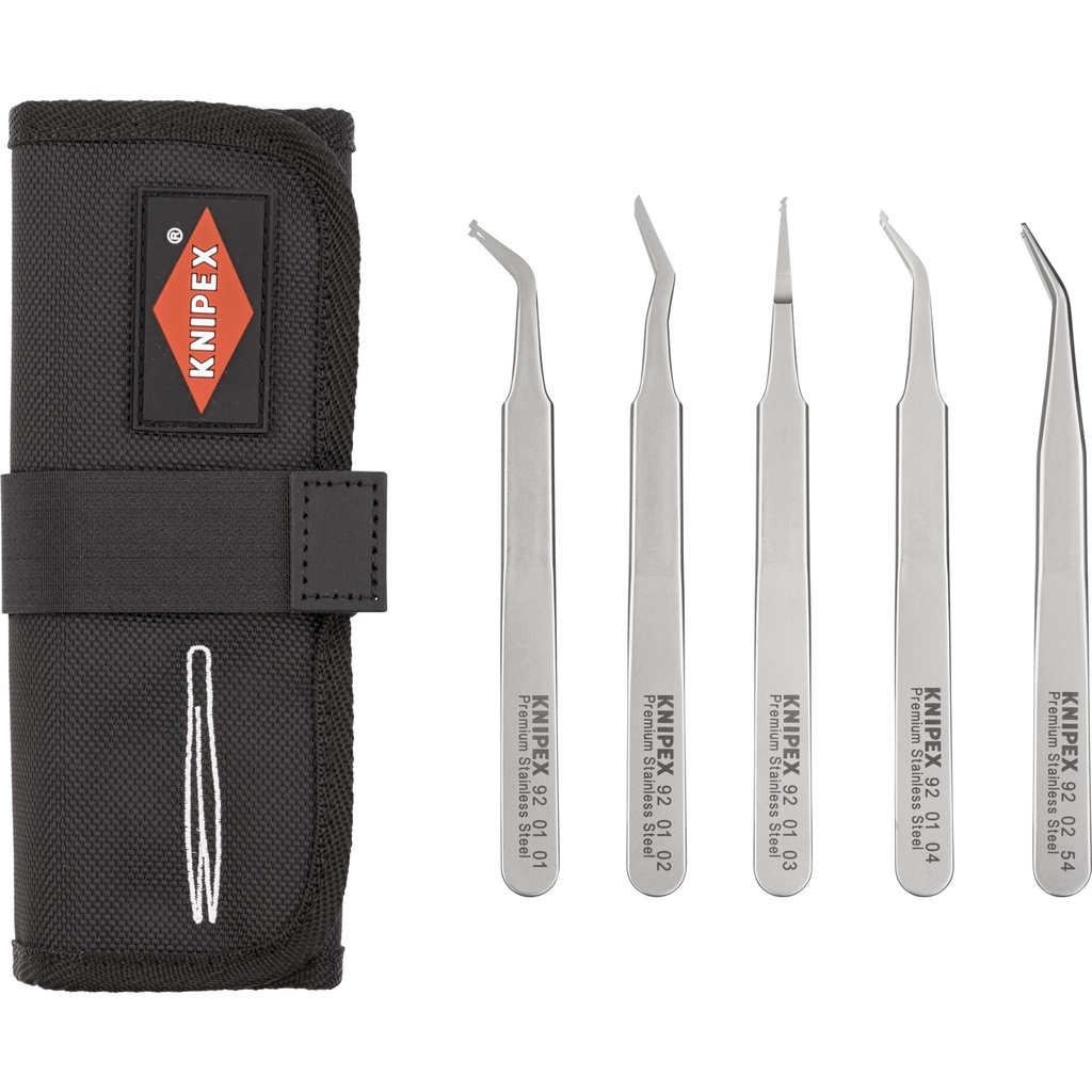 KNIPEX SMD Precision Tweezers Set 5 pieces