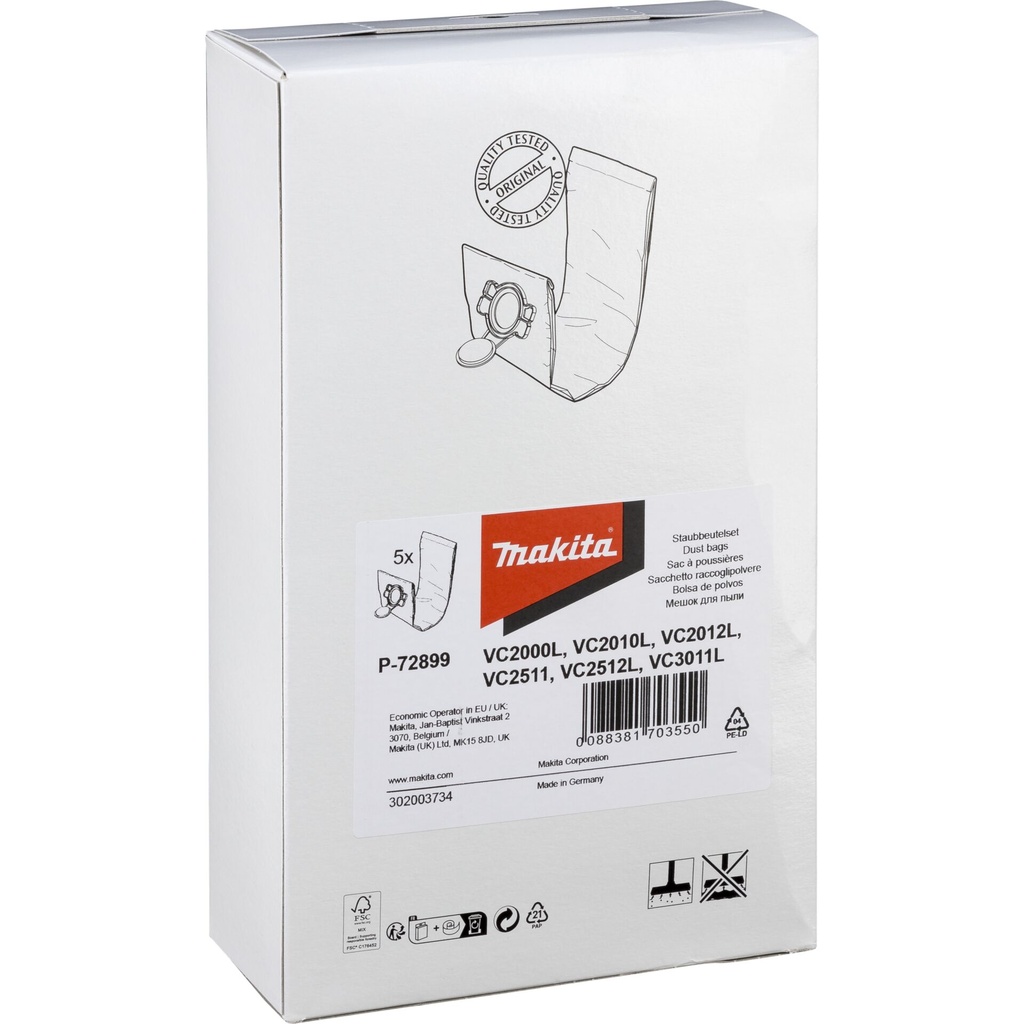 Makita P-72899 Filter Bag L 5pcs