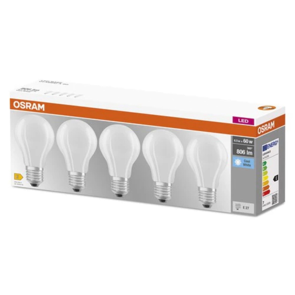 Osram LED BASE Classic 5er Set E27 6,5W