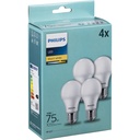 Philips LED Lamp E27 4 pcs. Set 10W (75W) 2700K