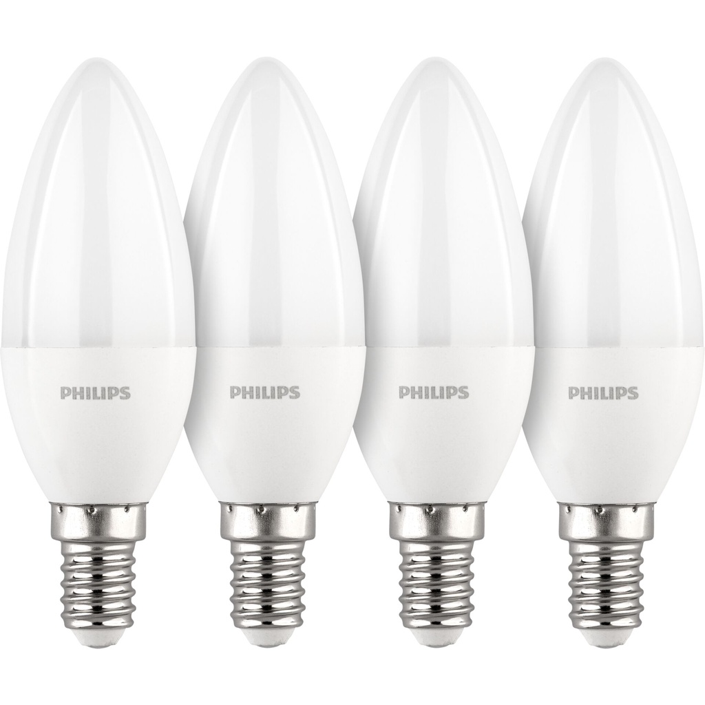 Philips LED Lamp E14 4-pack candle     40W 2700K