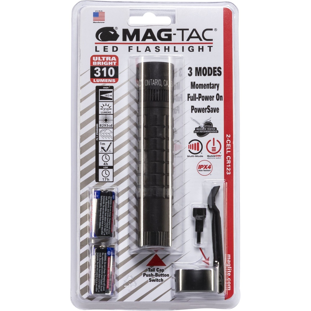 Maglite Mag-Tac plain bezel Taschenlampe schwarz