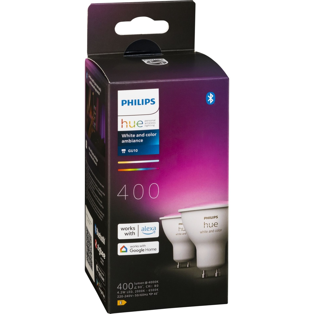 Philips Hue LED Lampe GU10 2er Set 400lm White Color Amb.