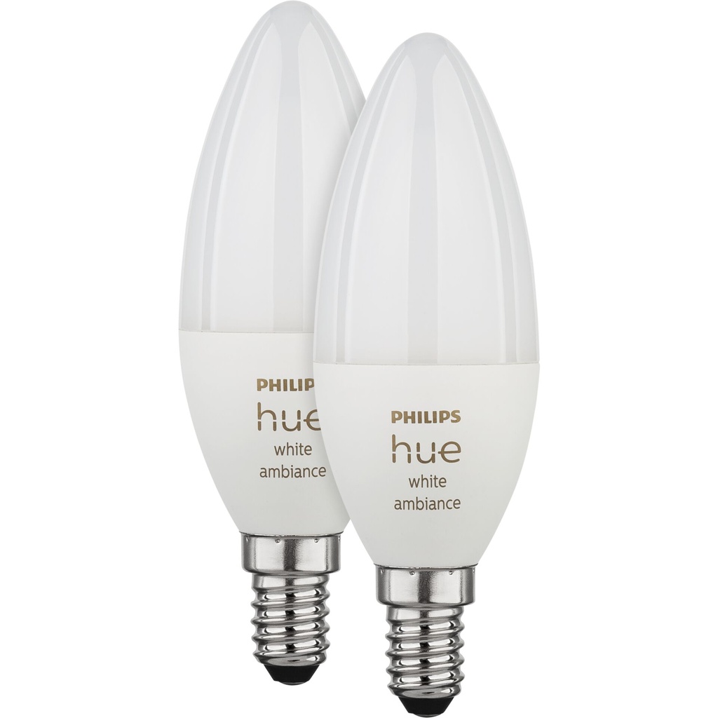 Philips Hue LED Lamp E14 2-Pack 5,2W 470lm White Ambiance