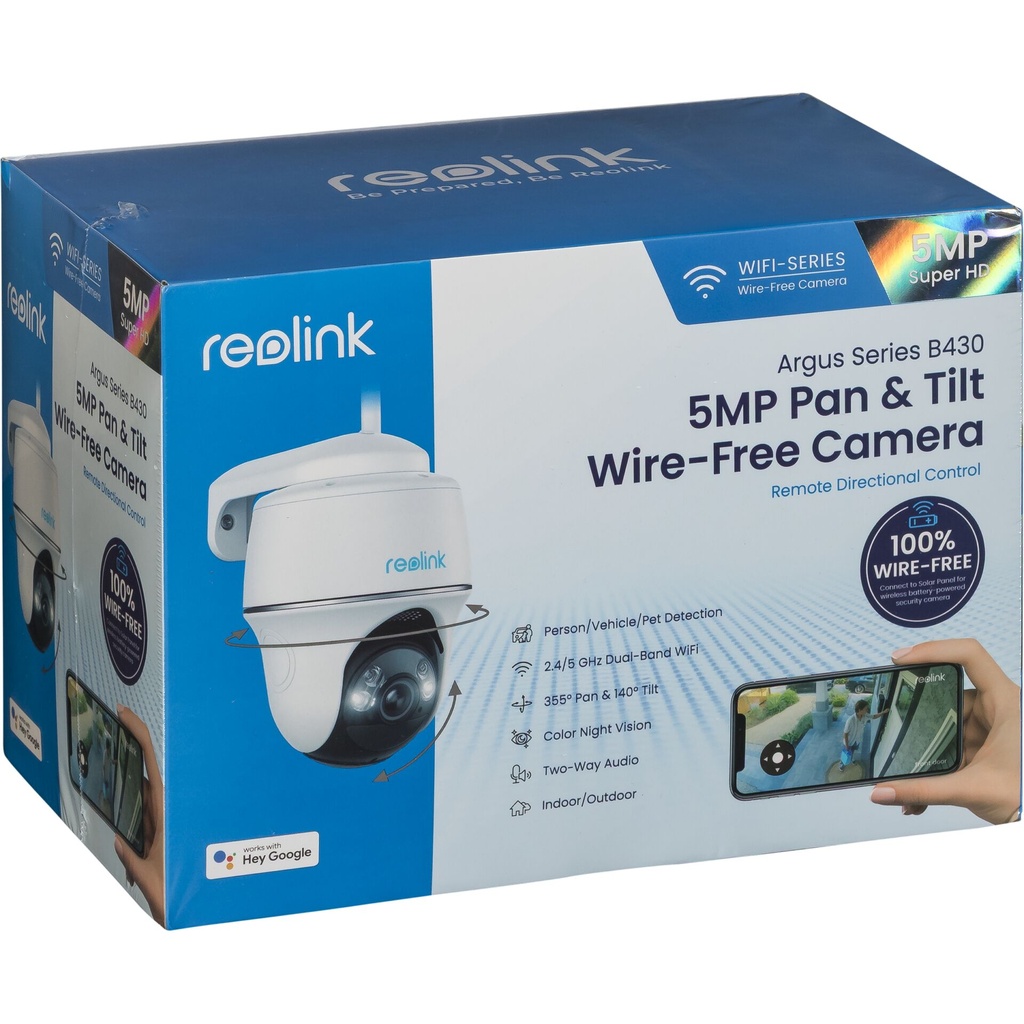 Reolink Argus Series B430 5MP PT Wi-Fi Outdoor Camera