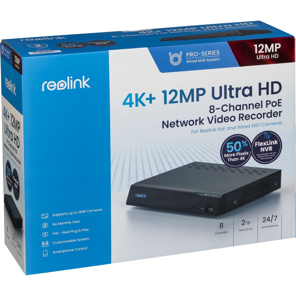Reolink NVS8 8-Channel 2TB HDD PoE NVR