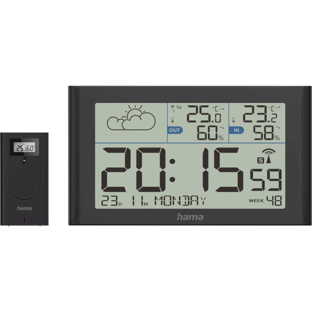 Hama Weather Station Sylt with Outdoorsensor,radio,black 222216