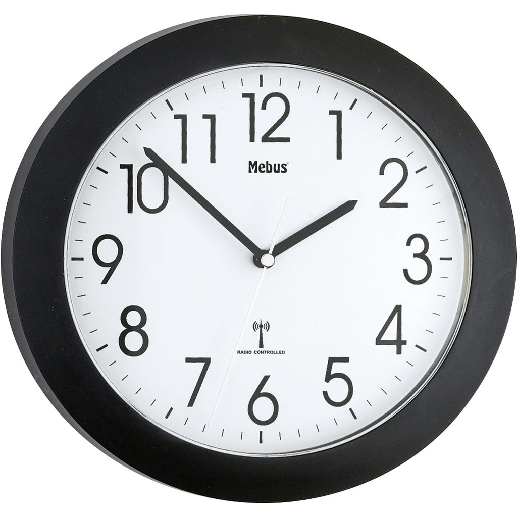 Mebus 52450 wireless wall clock black
