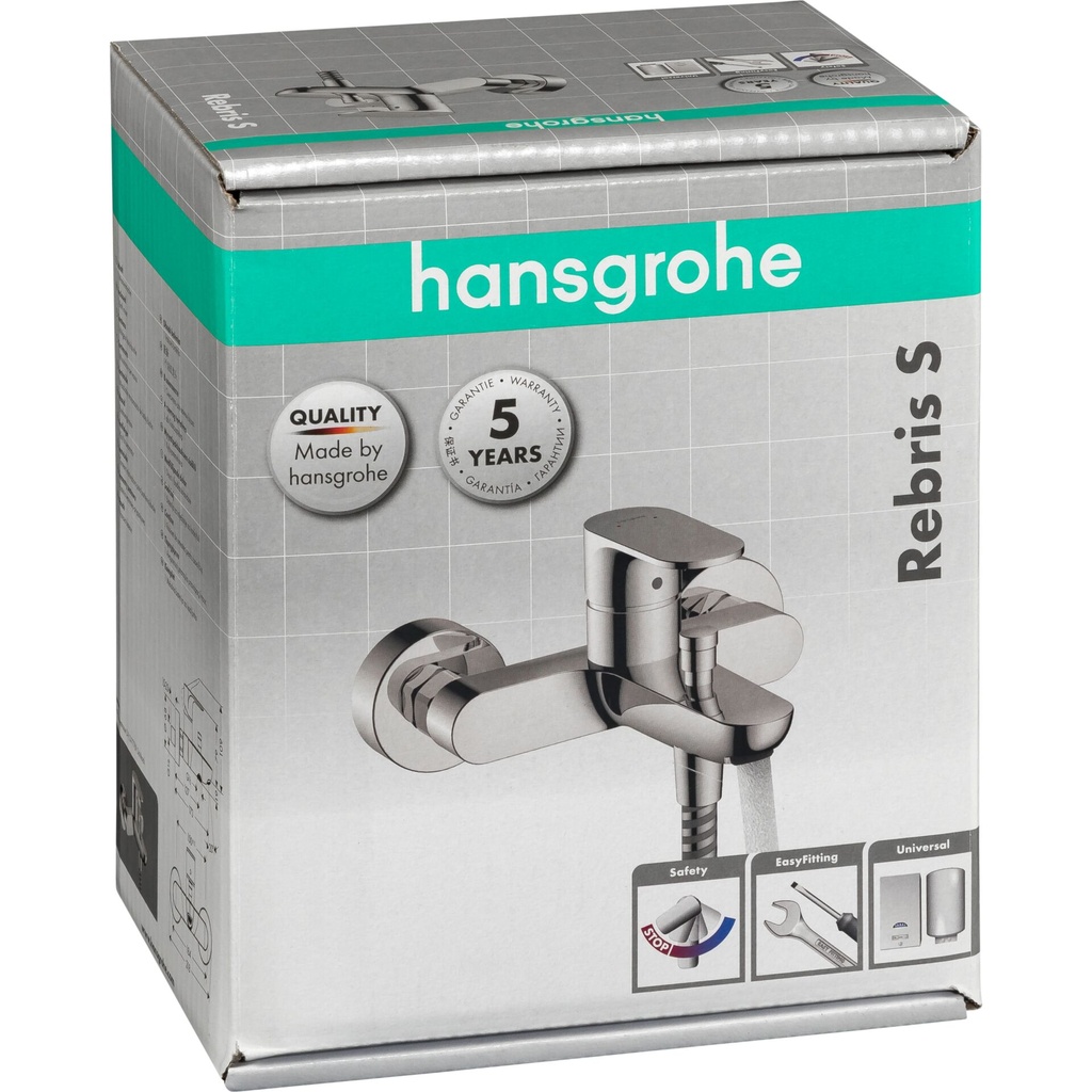 Hansgrohe Rebris S Single lever bath mixer Exposed Inst. chrome