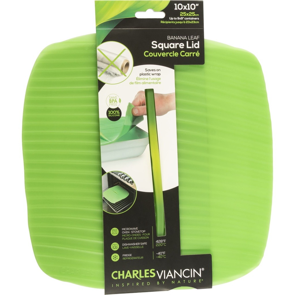 Charles Viancin BANANA LEAF 25x25 cm Silicone Lid green