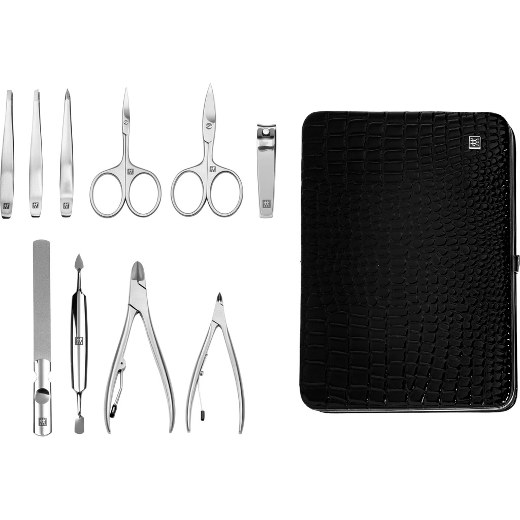 Zwilling CLASSIC Leather frame case, croco black, 10 pcs.