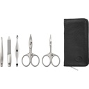 Zwilling PREMIUM zip fastener leather case, black, 5 pcs.