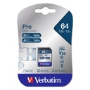 Verbatim SDXC Karte Pro     64GB Class 10 UHS-I             47022