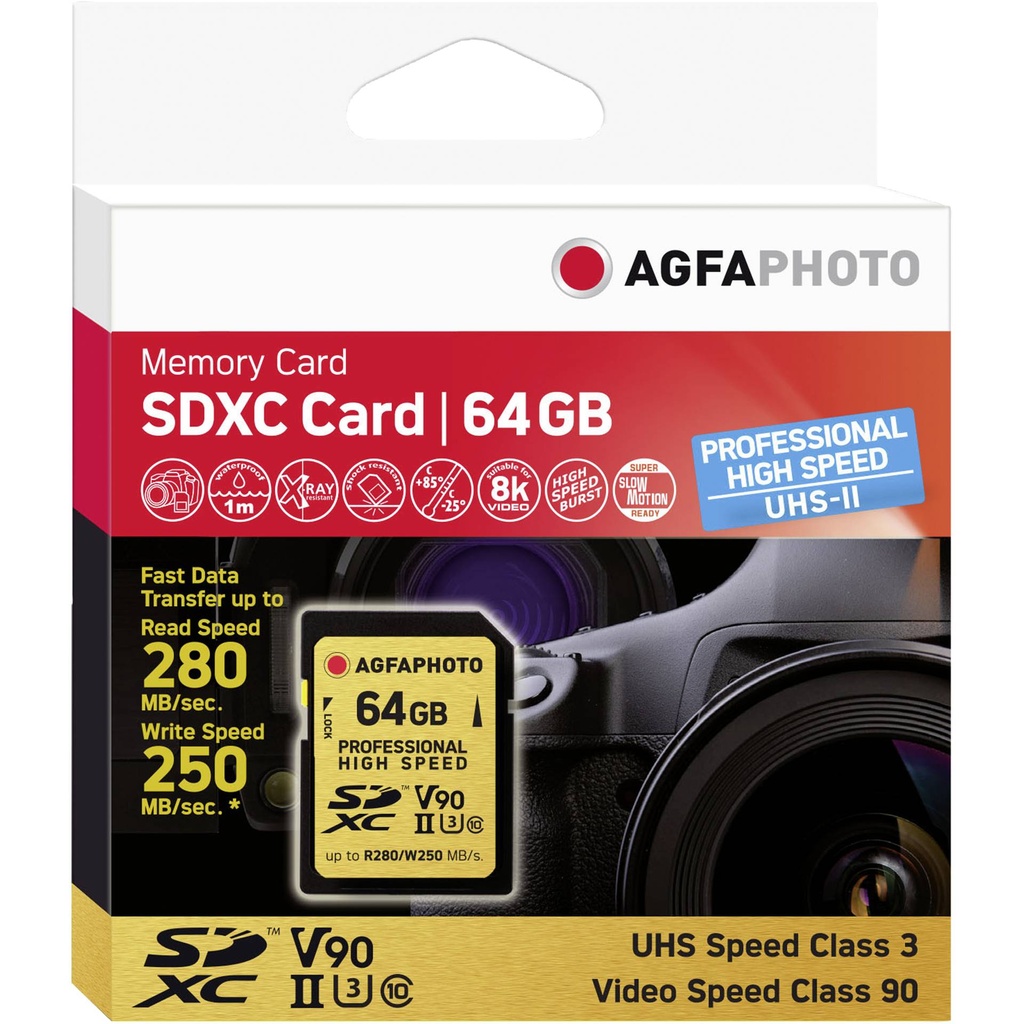 AgfaPhoto SDXC UHS II       64GB Professional High Speed U3 V90