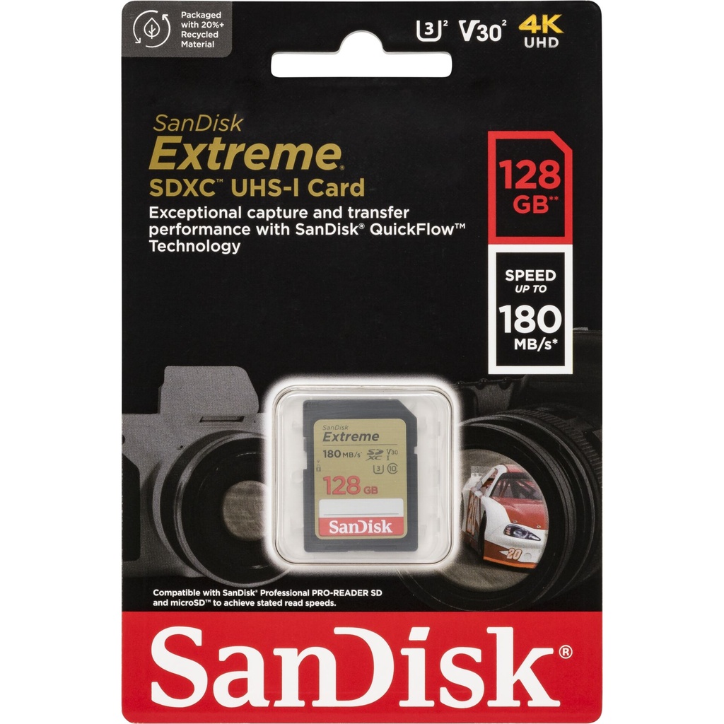 SanDisk Extreme SDXC       128GB UHS-I C10 U3 V30