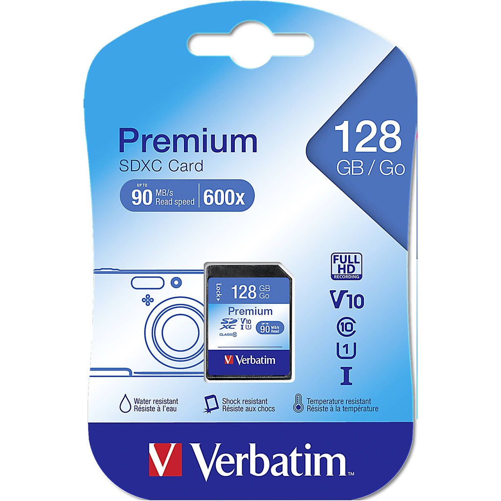 Verbatim SDXC Card         128GB Class 10                   44025