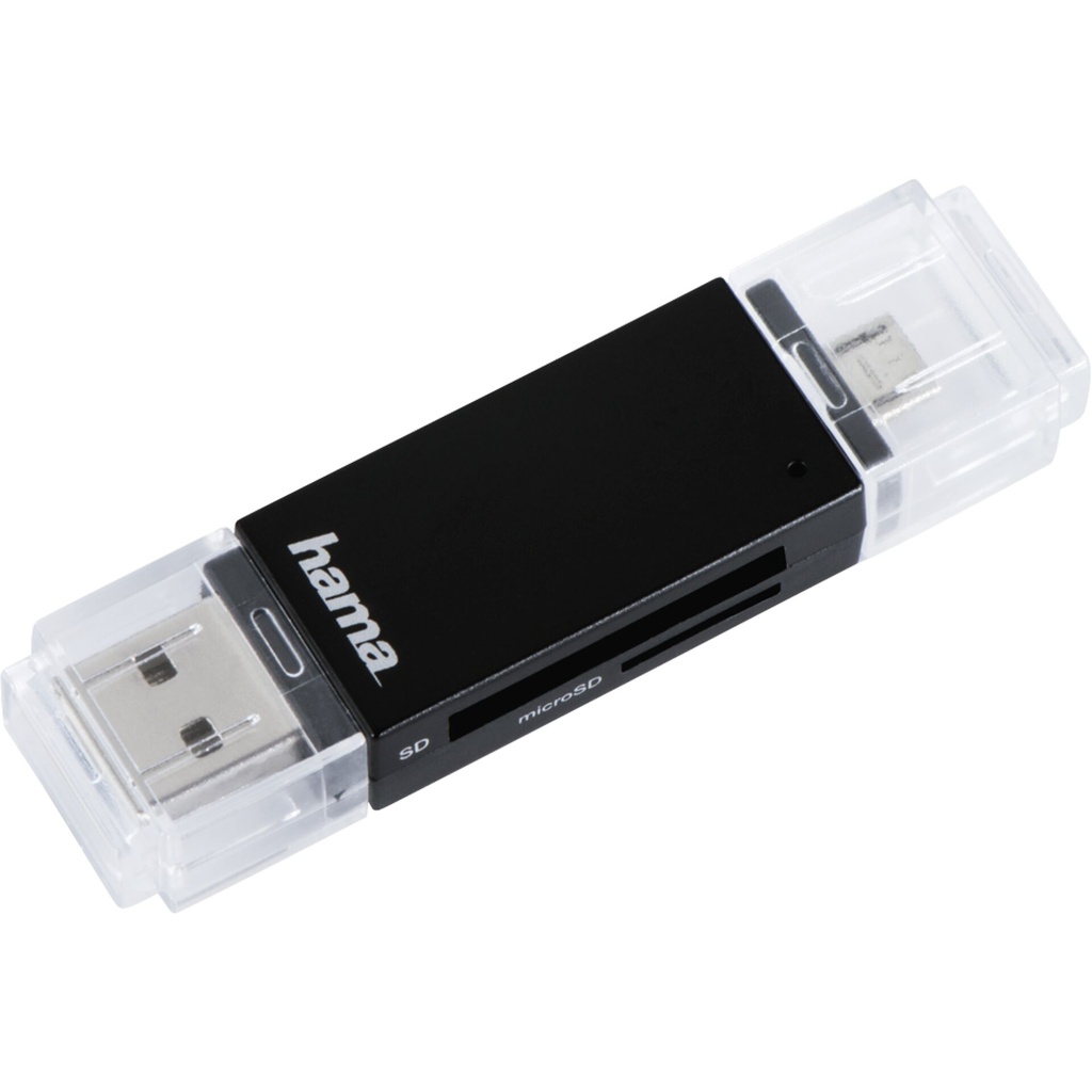 Hama USB 2.0 OTG Card Reader Basic  SD/microSD black