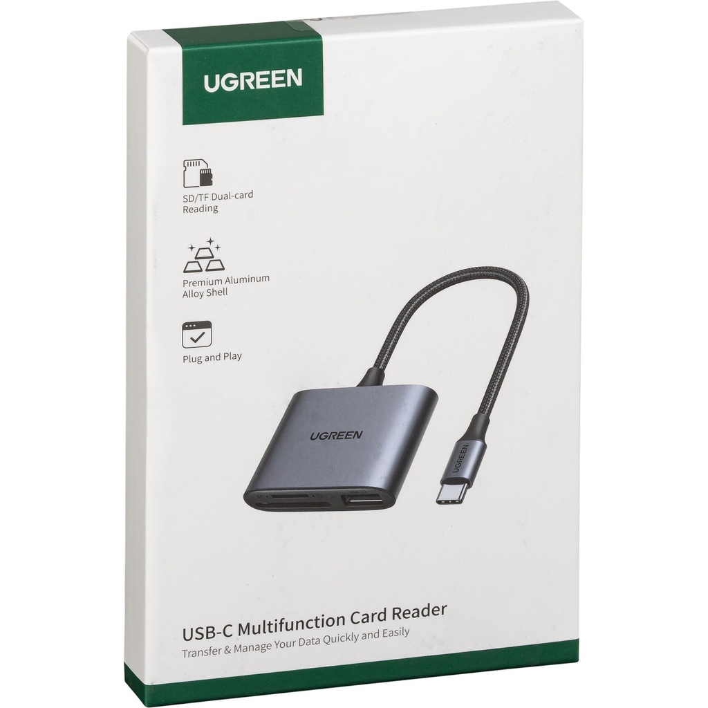 UGREEN USB-C to SD/TF + USB 2.0 Memory Card Reader