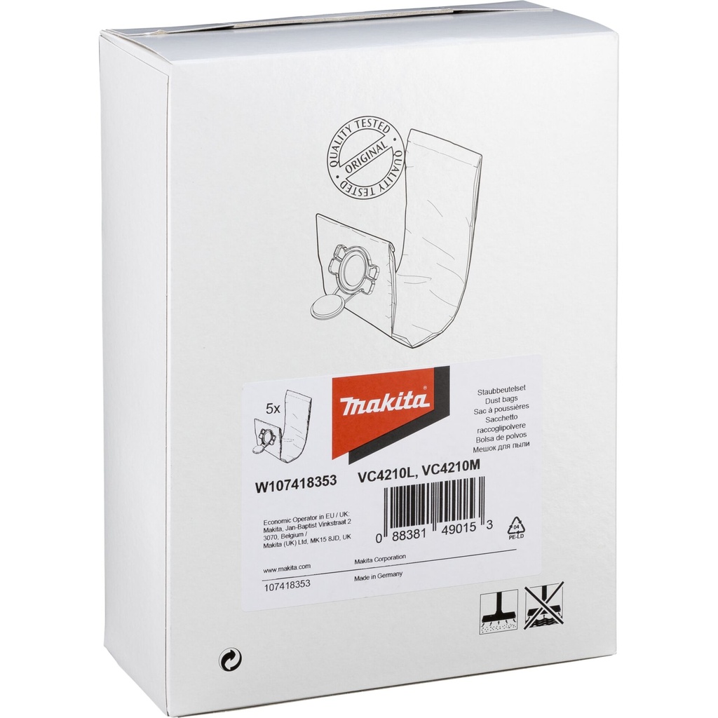Makita W107418353 Filter Bag M 5pcs