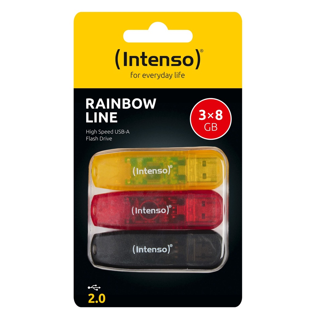 Intenso Rainbow Line         8GB USB Stick 2.0  Multipack x3 bunt