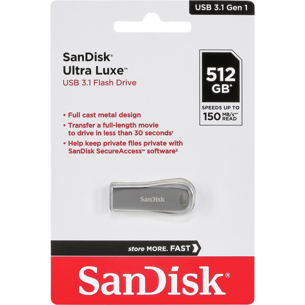 SanDisk Cruzer Ultra Luxe  512GB USB 3.1 150MB/s  SDCZ74-512G-G46