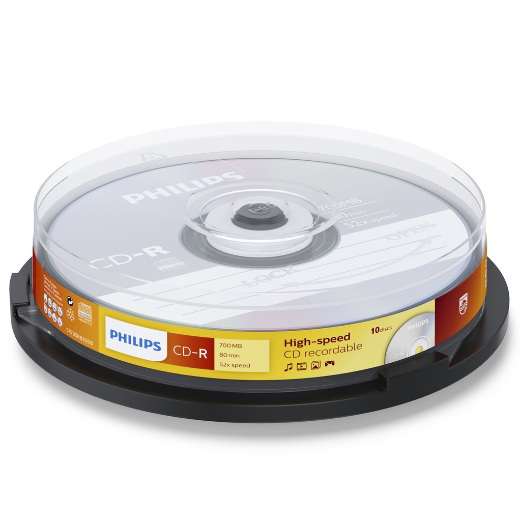 1x10 Philips CD-R 80Min 700MB 52x SP