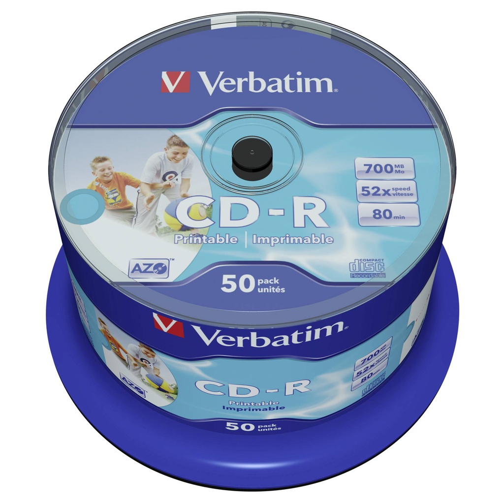 1x50 Verbatim CD-R 80 / 700MB 52x Speed wide printable generic