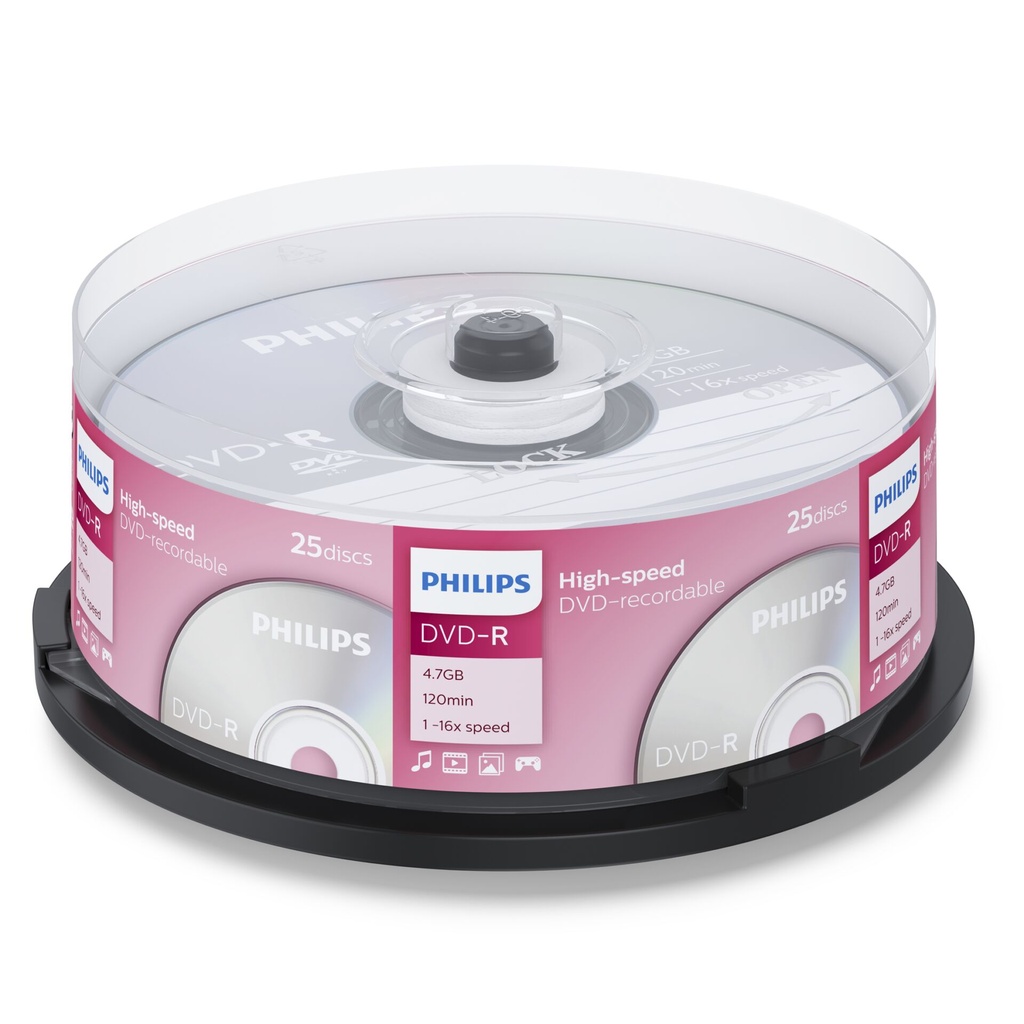 1x25 Philips DVD-R 4,7GB 16x SP