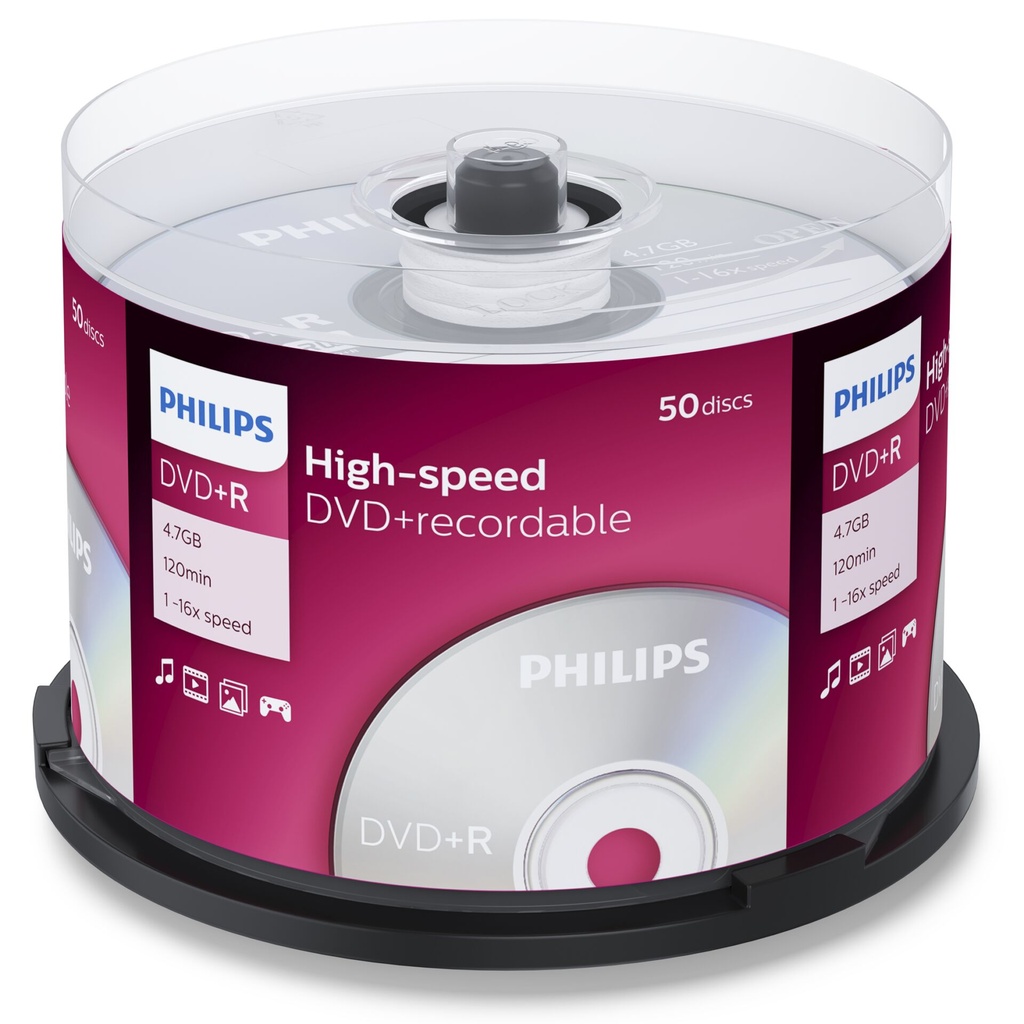 1x50 Philips DVD+R 4,7GB 16x SP