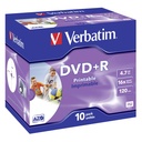 1x10 Verbatim DVD+R 4,7GB Jewel 16x Speed, printable
