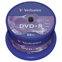 1x50 Verbatim DVD+R 4,7GB 16x Speed, matt silver