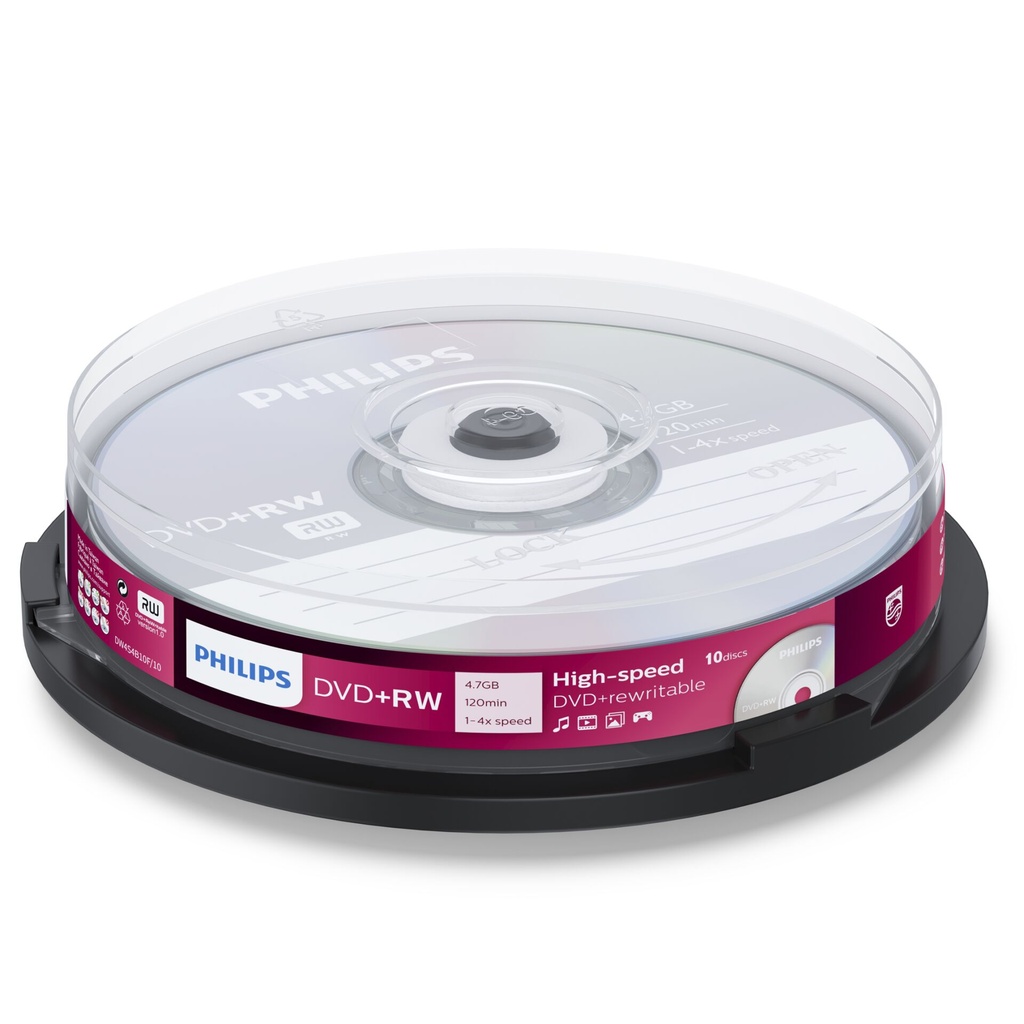 1x10 Philips DVD+RW 4,7GB 4x SP