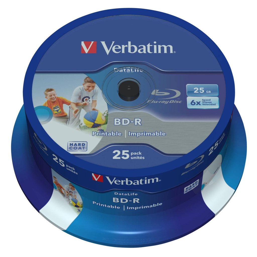 1x25 Verbatim BD-R Blu-Ray 25GB 6x Speed DL Wide Printable CB