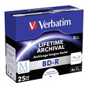 1x5 Verbatim M-Disc BD-R Blu-Ray 25GB 4x Speed, Jewel Case print.