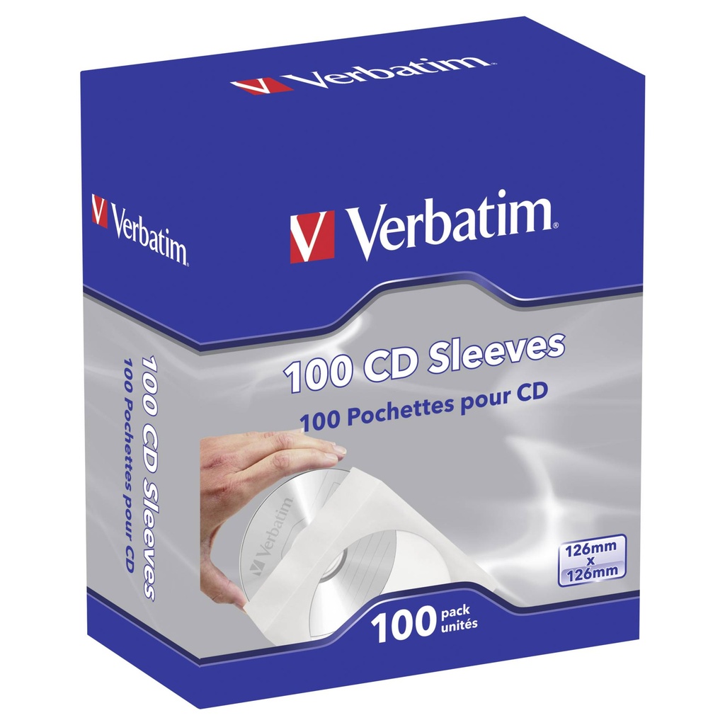 1x100 Verbatim CD/DVD Sleeves
