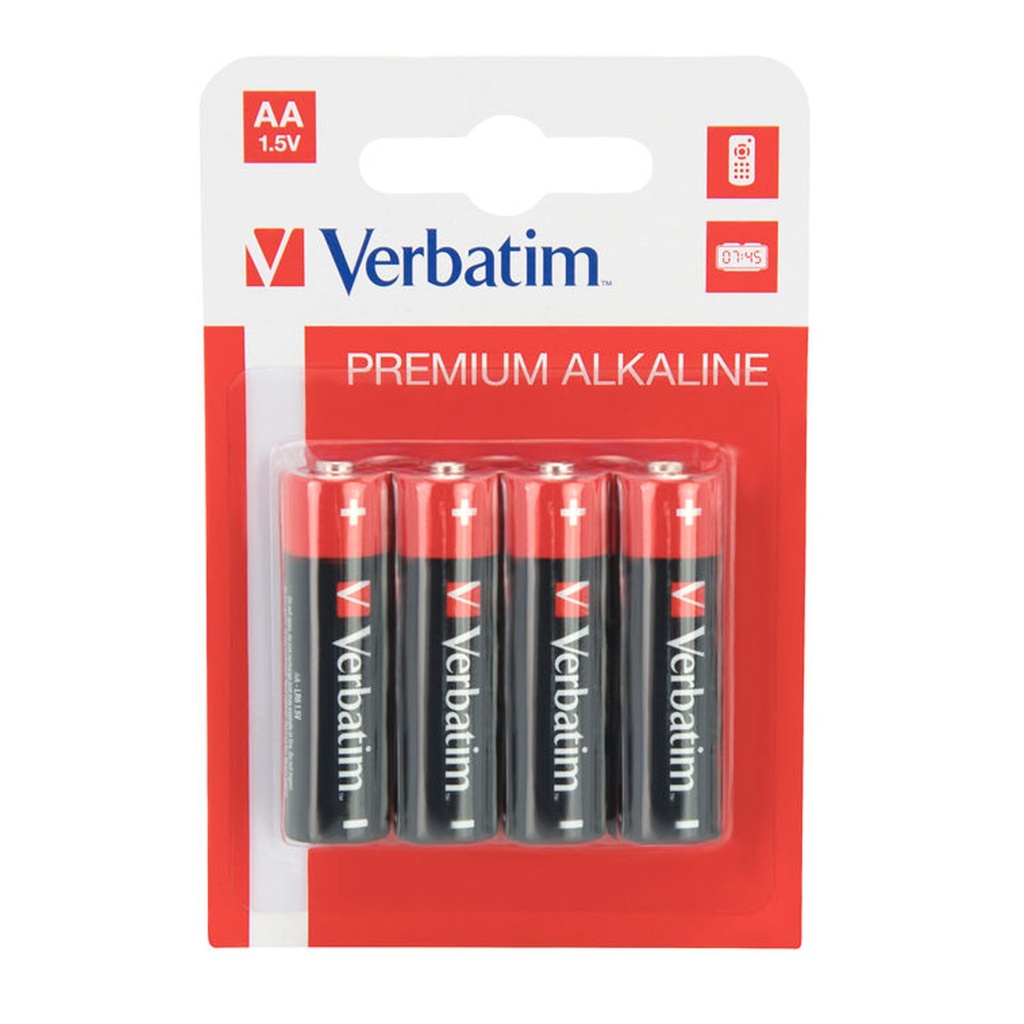 1x4 Verbatim Alkaline Battery Mignon AA LR6