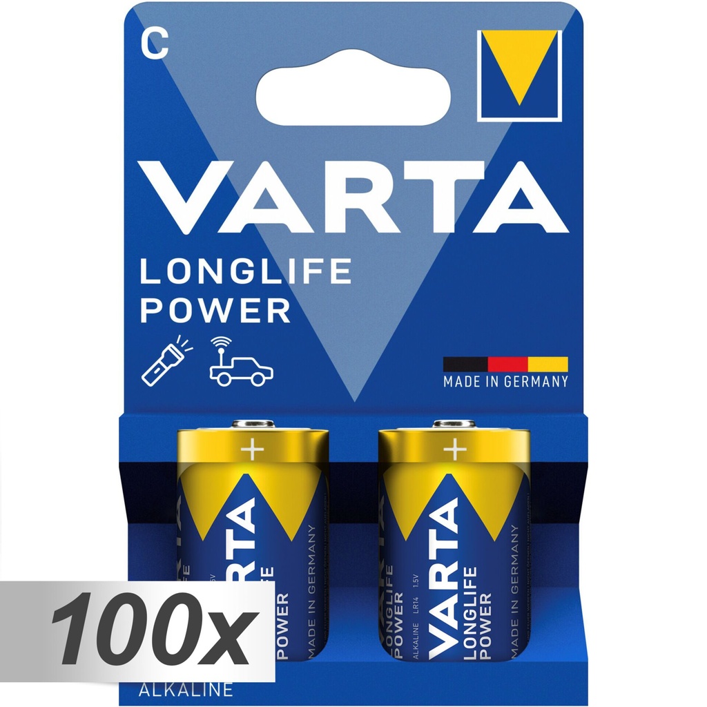 100x2 Varta Longlife Power Baby C LR 14 VPE Masterkarton